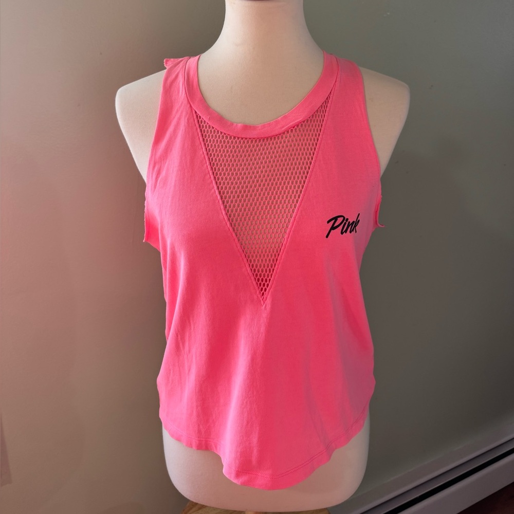 PINK Victoria's Secret Neon Pink Mesh Tank Top